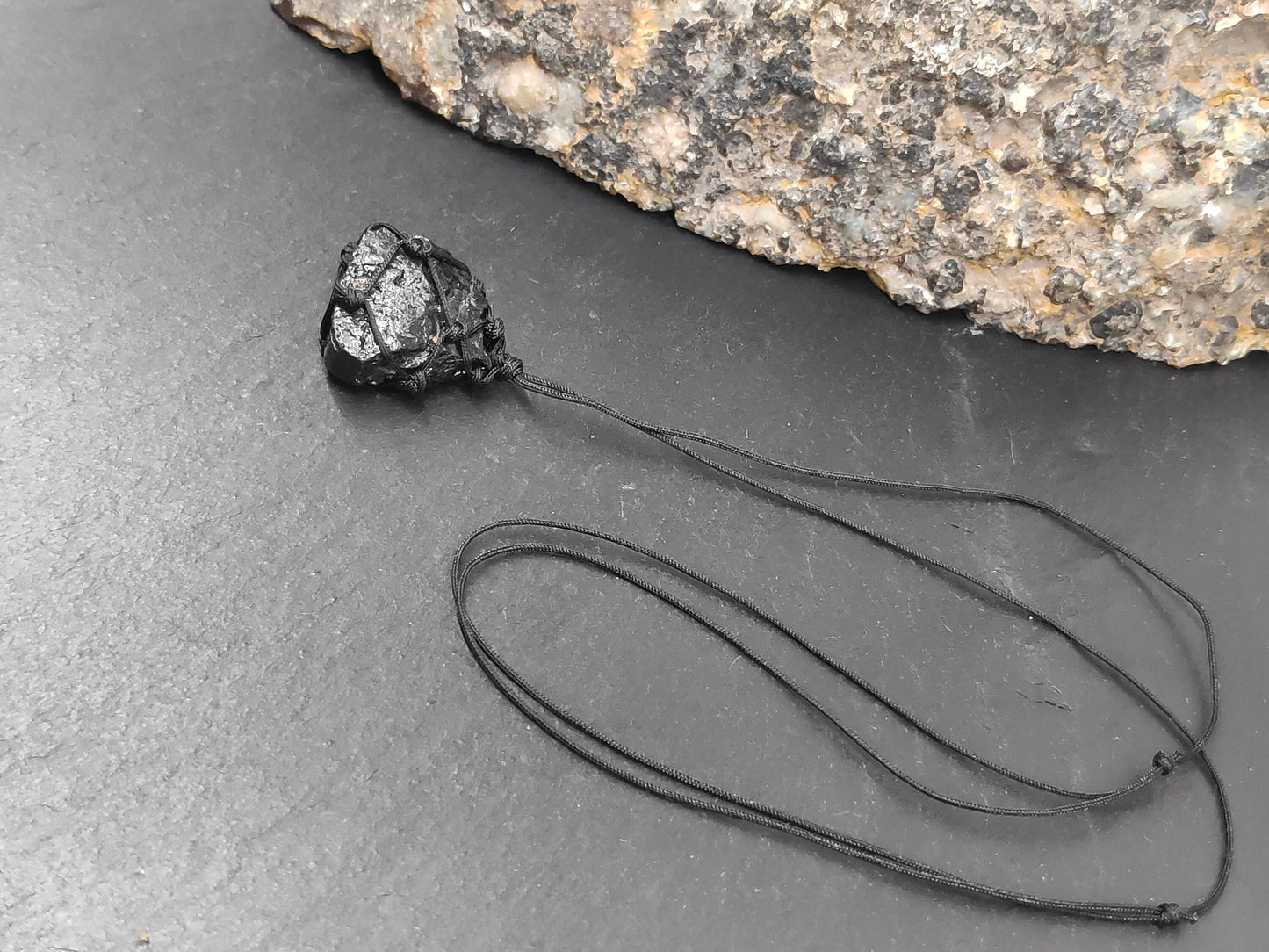 Raw Black Tourmaline Pendant Necklace, Grounding vampire protection, Healing Crystal Pendant, reiki necklace, Tourmaline Jewelry