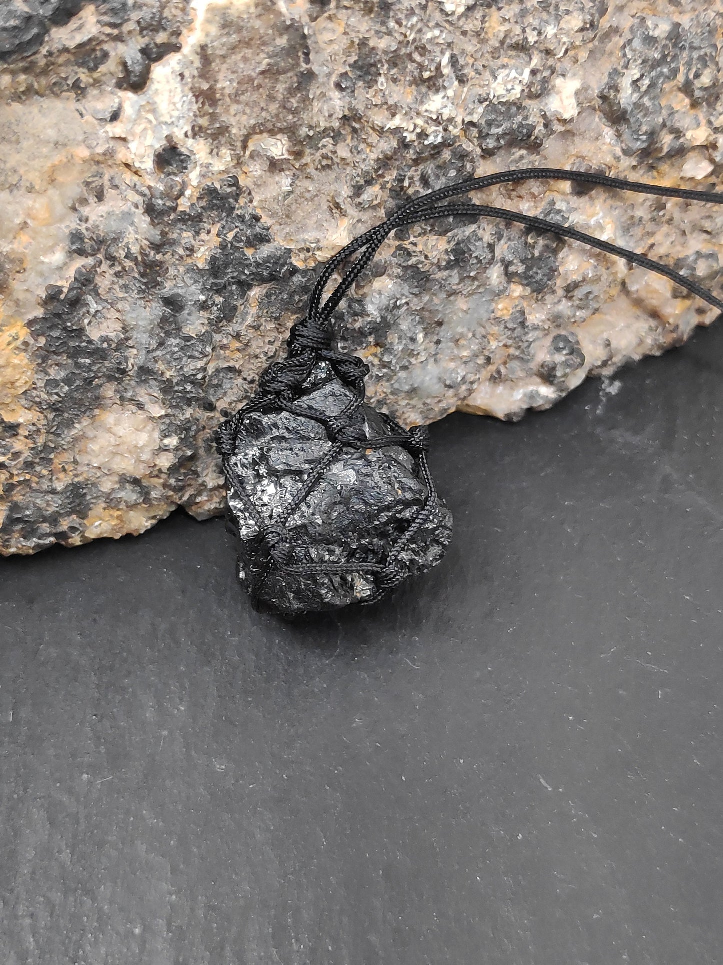 Raw Black Tourmaline Pendant Necklace, Grounding vampire protection, Healing Crystal Pendant, reiki necklace, Tourmaline Jewelry