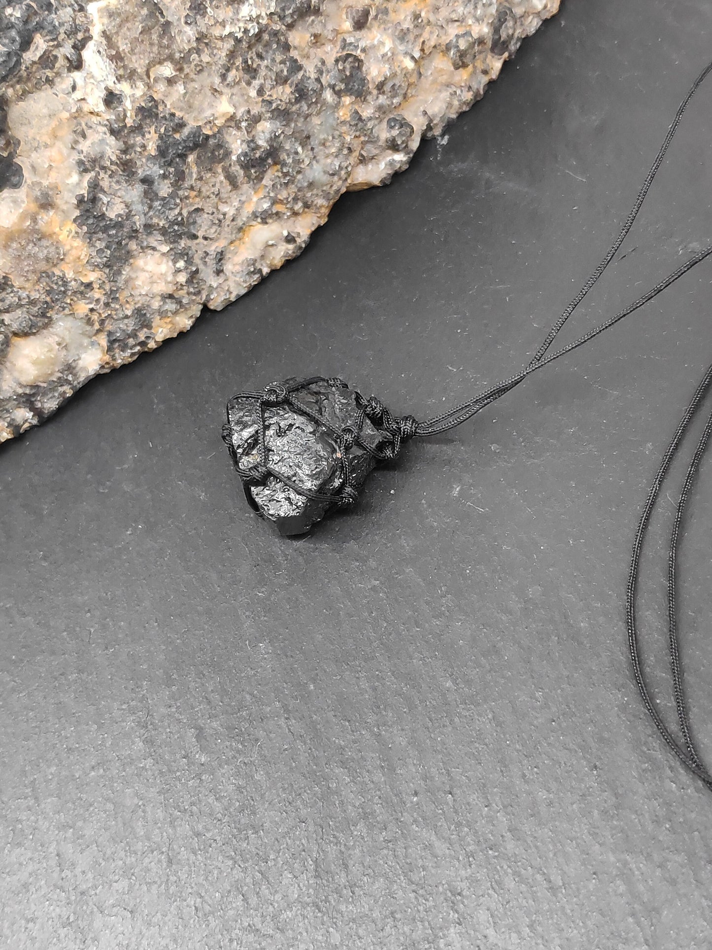 Raw Black Tourmaline Pendant Necklace, Grounding vampire protection, Healing Crystal Pendant, reiki necklace, Tourmaline Jewelry