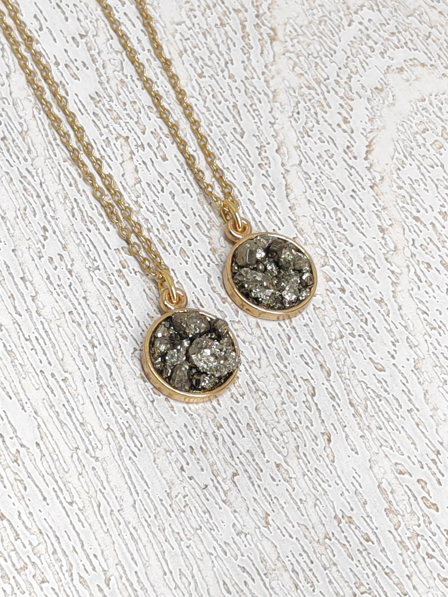 Raw Pyrite Cubes Necklace, Iron Pyrite Pendant Necklace, Natural Rough Pyrite Necklace,Protection Jewellery