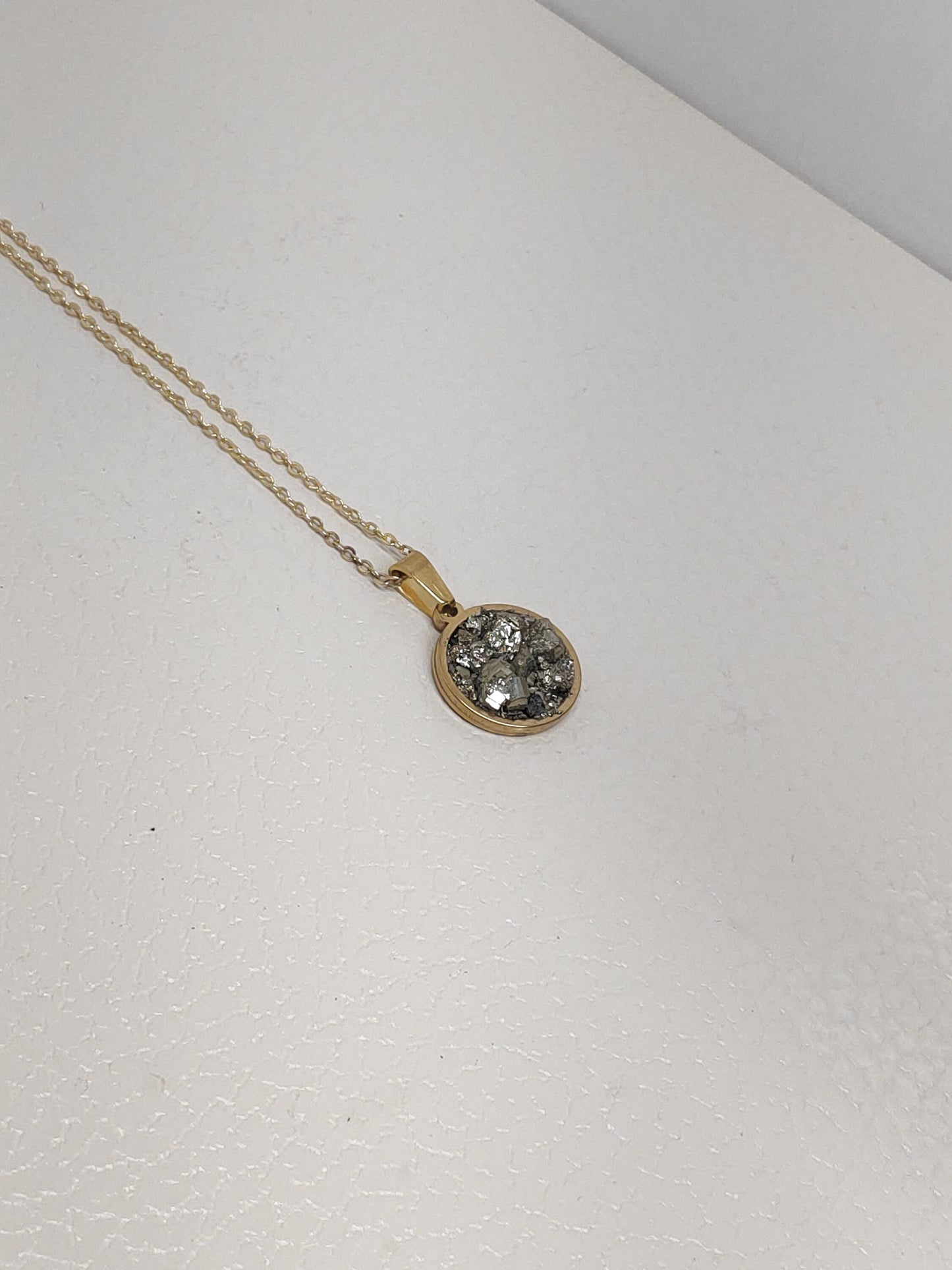 Raw Pyrite Cubes Necklace, Iron Pyrite Pendant Necklace, Wealth stone Necklace, Handmade necklace, Protection Jewellery