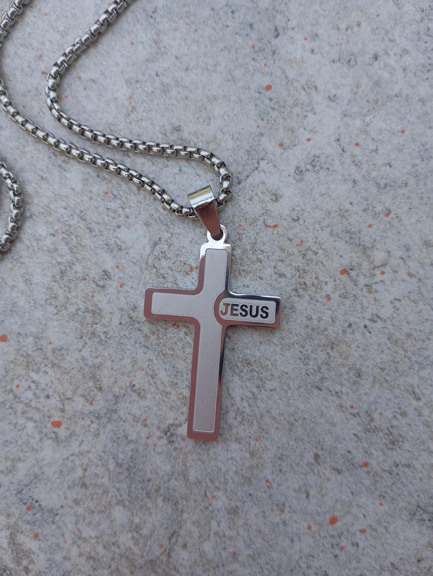 Love Jesus cross, Christian Cross Pendant Necklace for men stainless steel Religious, prayer, baptism, church, prayer, believer gift man