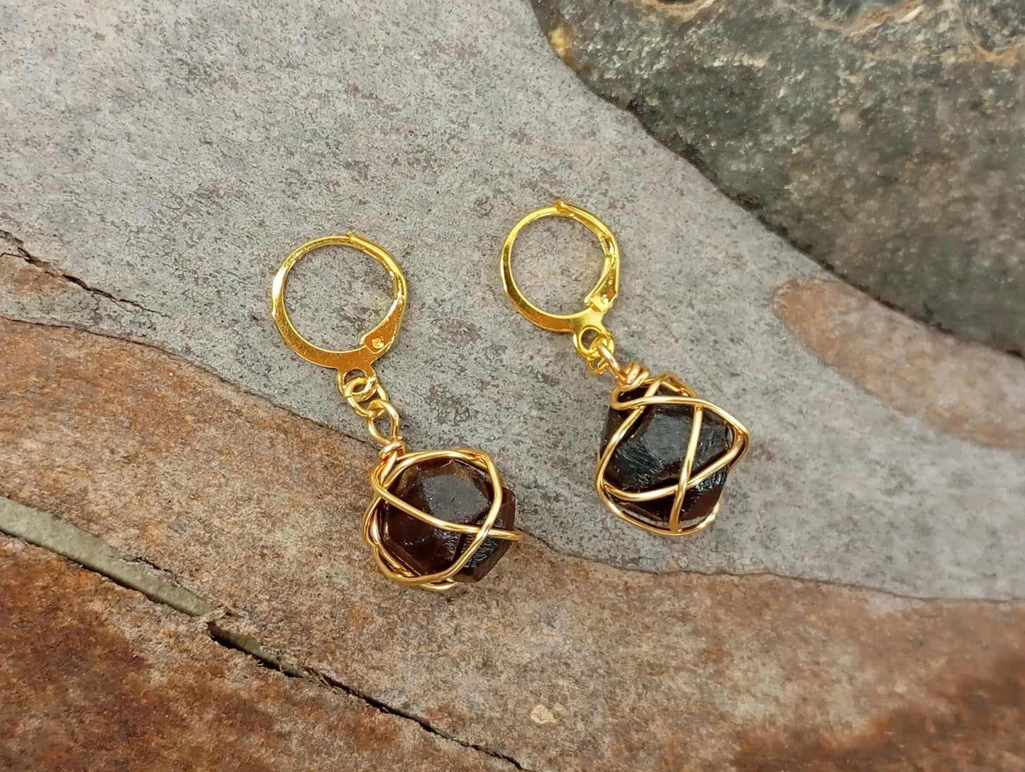 Natural Red Garnet Earrings, Healing Protection, Dainty Elegant Gemstone Earrings