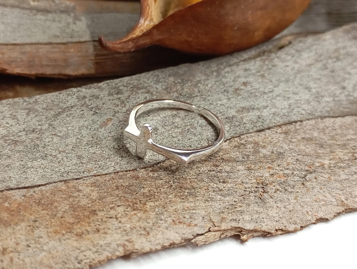 Cross ring 925 sterling silver open finger ring adjustable, charming, minimalist,dainty, church,believer, Christian cross gift for believer