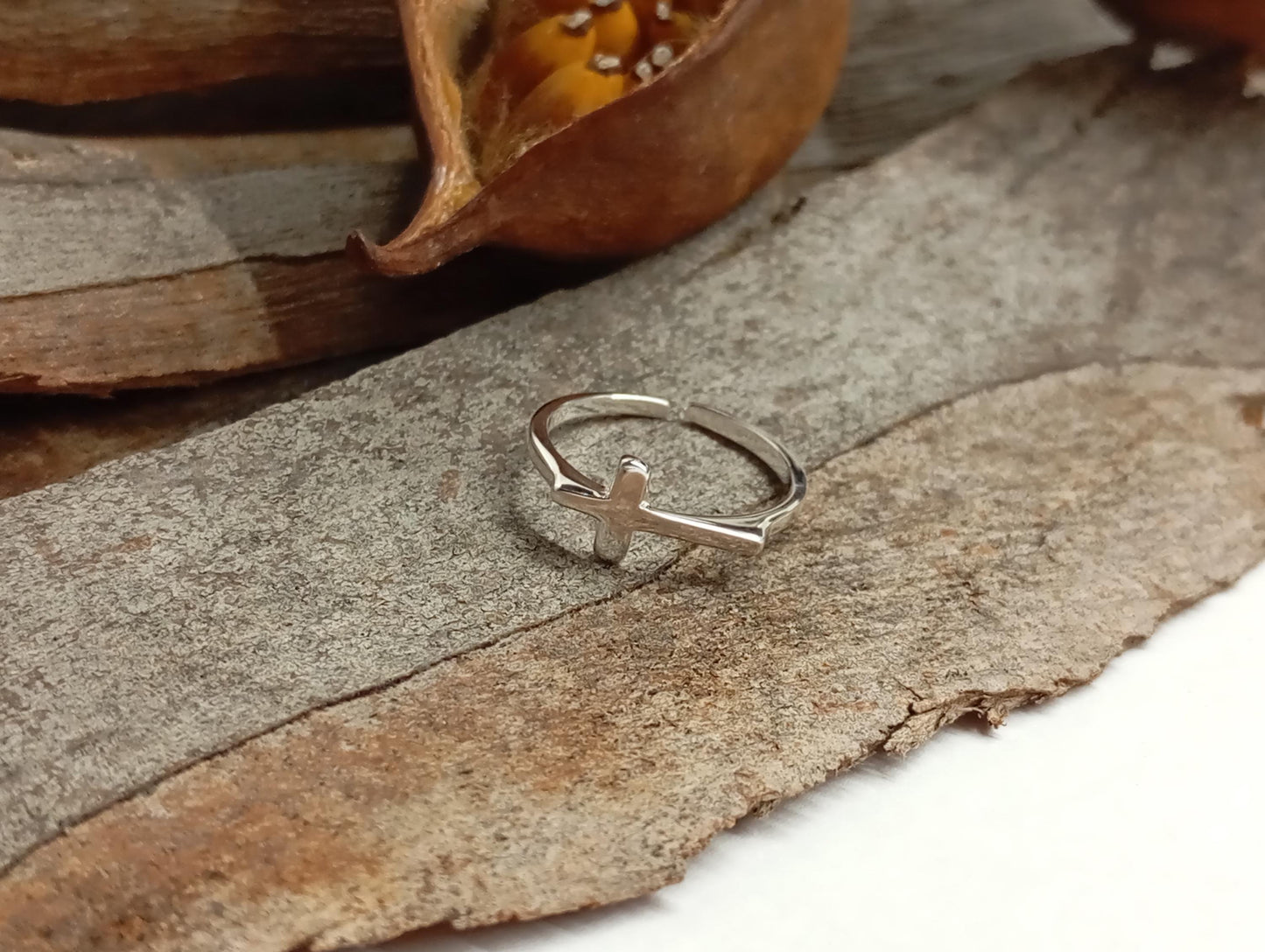 Cross ring 925 sterling silver open finger ring adjustable, charming, minimalist,dainty, church,believer, Christian cross gift for believer