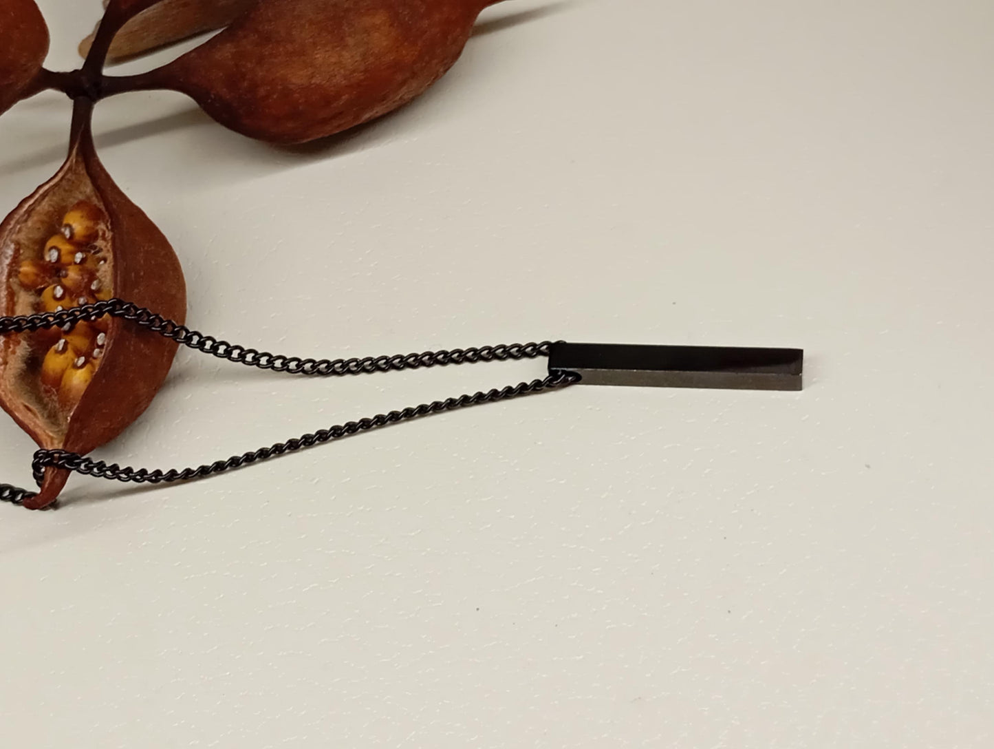 Rectangle pendant necklace Silver or black colour stainless steel chain, adjustable black cord, trend , fashion casual necklace gift for him