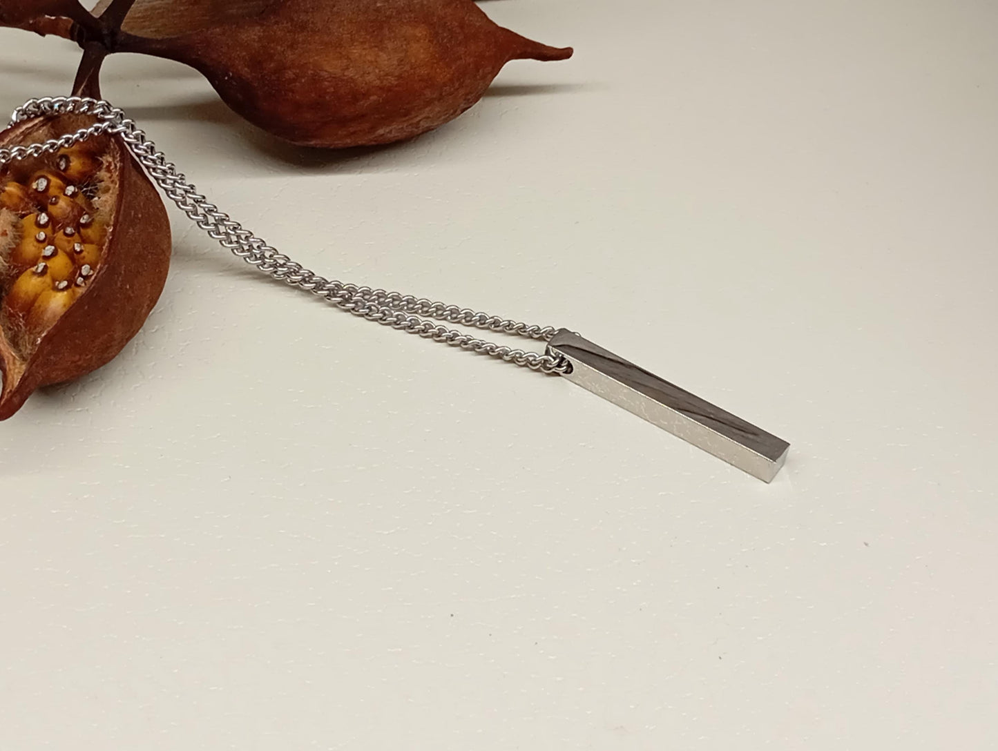 Rectangle pendant necklace Silver or black colour stainless steel chain, adjustable black cord, trend , fashion casual necklace gift for him