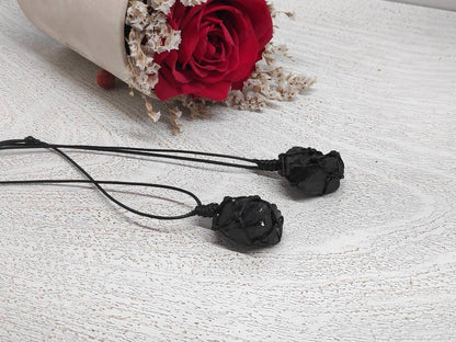 Raw Black Tourmaline, Natural Raw Stone Pendant Necklace, Healing Crystal Pendant, Unisex Necklace,Crystal Gift, Raw Gem Pendant,