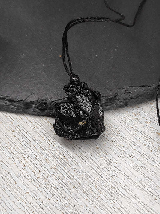 Raw Black Tourmaline Pendant Necklace, Grounding vampire protection, Healing Crystal Pendant, reiki necklace, Tourmaline Jewelry