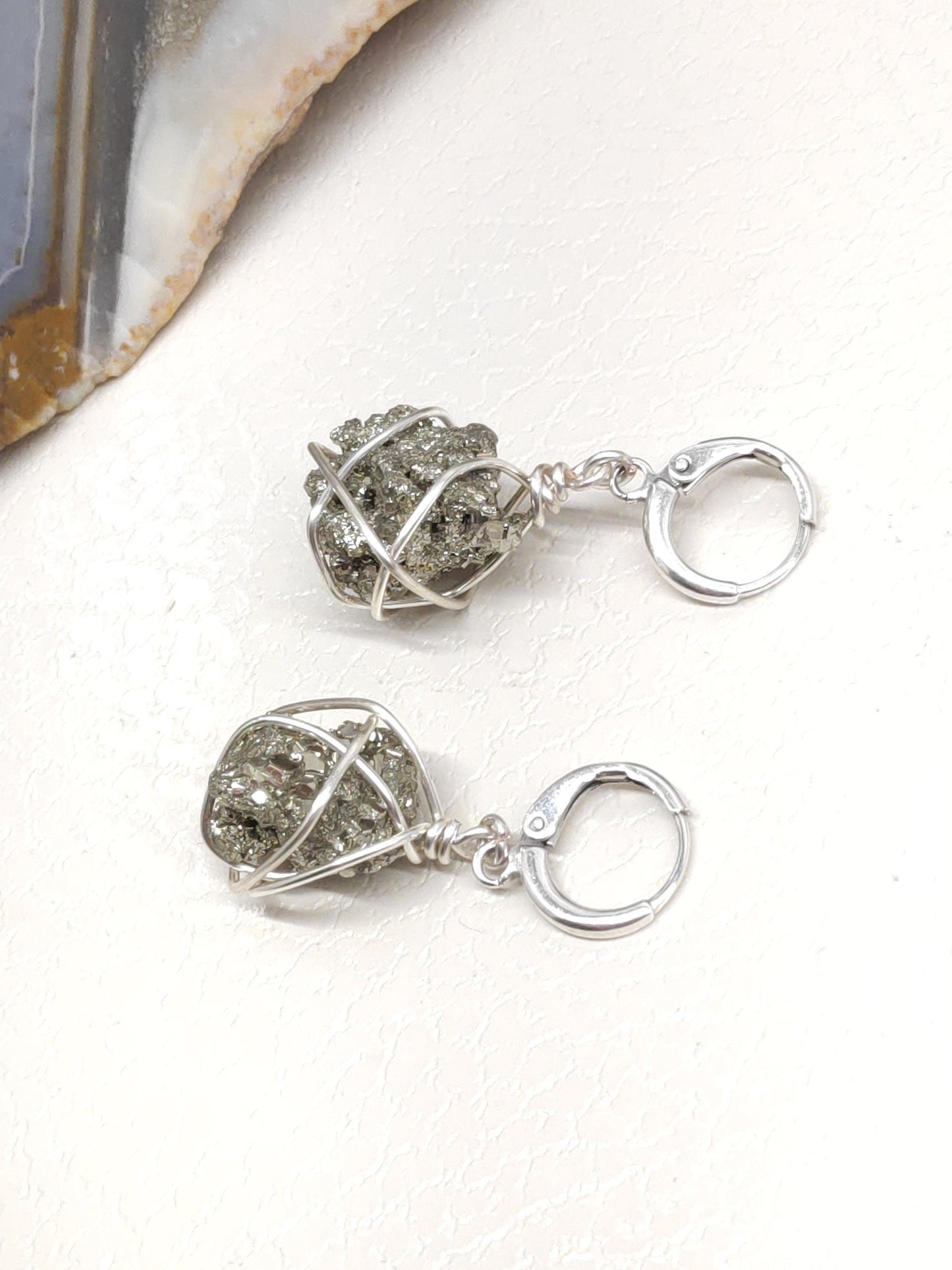 Natural Iron Pyrite Earrings, Healing Protection, Unique, Catching eye, Sparkly Dainty Elegant Evening Wedding Party Natural Gem Earrings