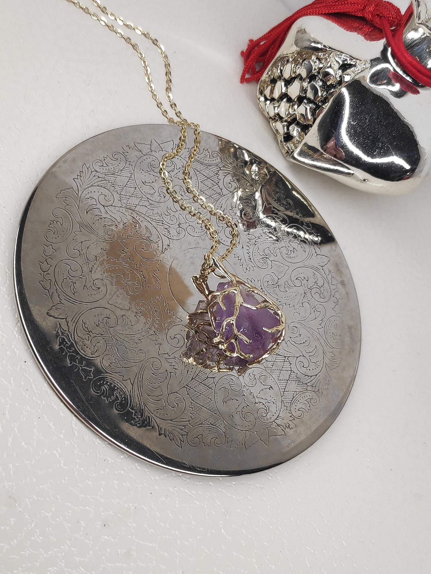Natural Raw Amethyst Crystal Pendant Necklace For Women, natural Gemstone Necklace,Healing, Protection, party, virgo birthstone, Etsy finds