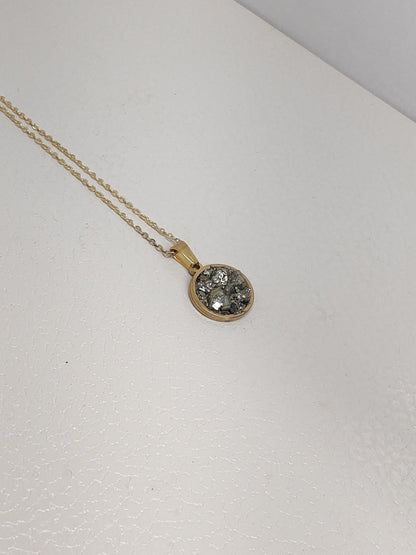 Raw Pyrite Cubes Necklace, Iron Pyrite Pendant Necklace, Wealth stone Necklace, Handmade necklace, Protection Jewellery