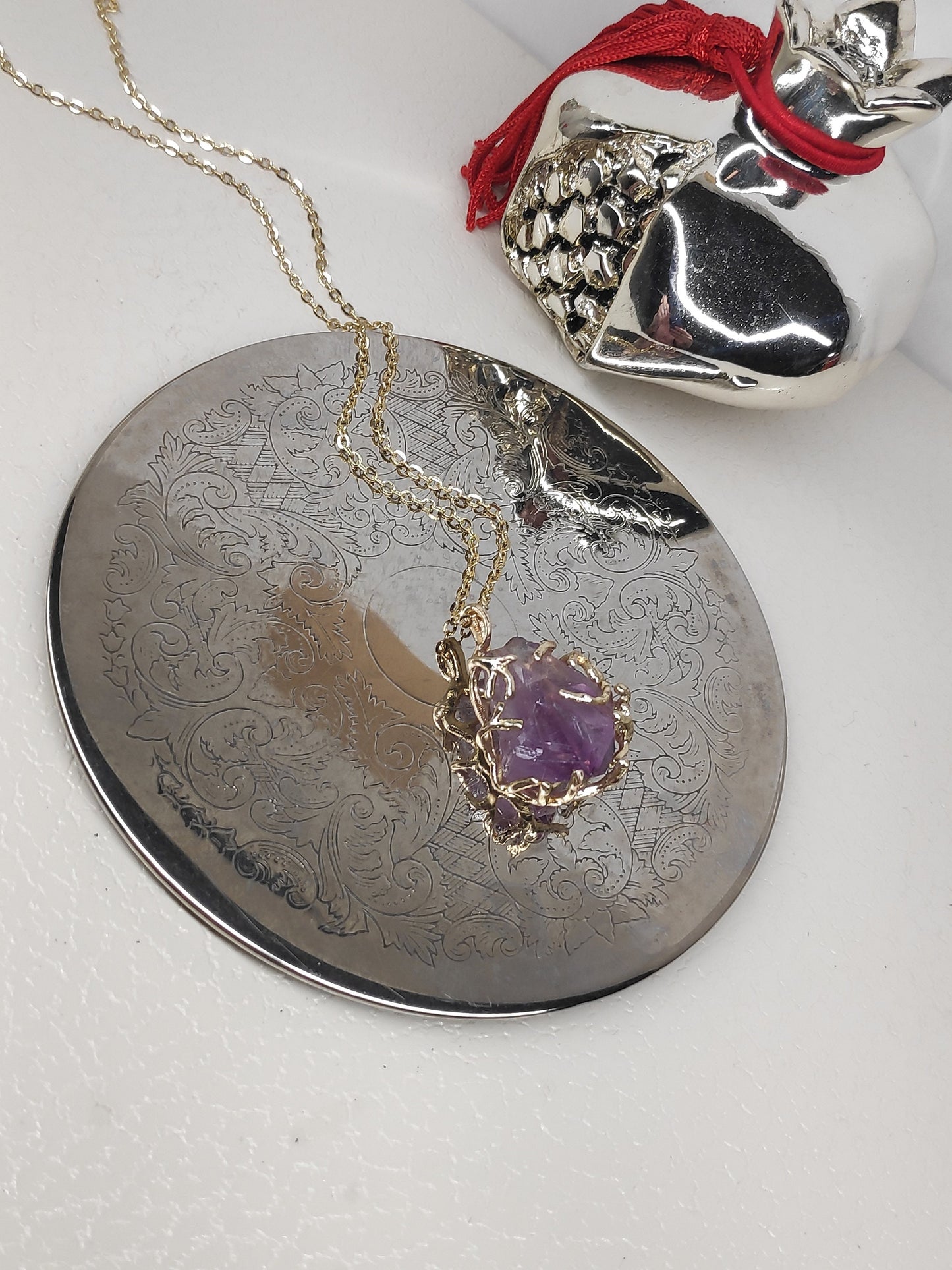 Natural Raw Amethyst Crystal Pendant Necklace For Women, natural Gemstone Necklace,Healing, Protection, party, virgo birthstone, Etsy finds
