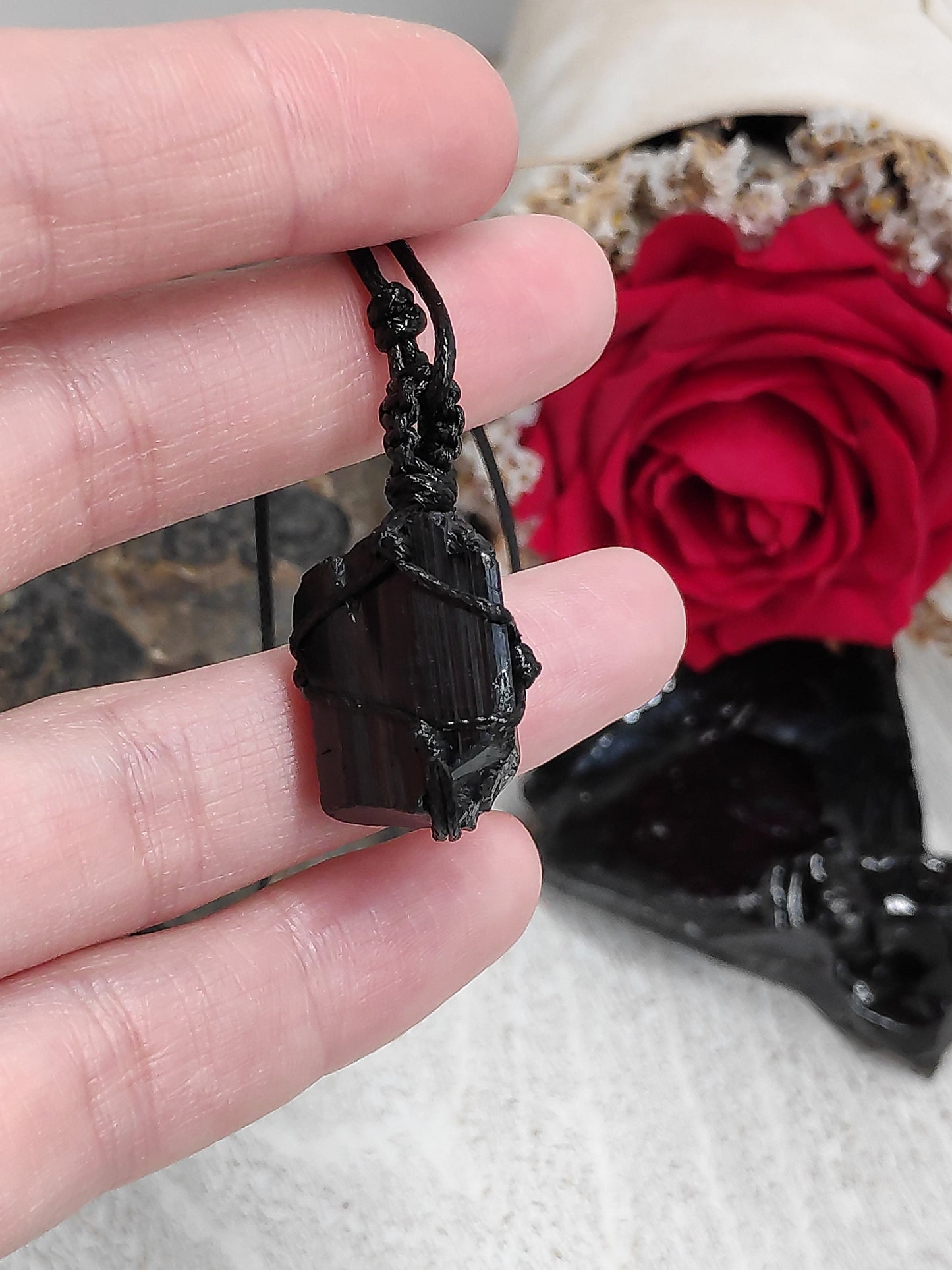 Black Tourmaline Pendant Necklace Raw Gemstone, evil eye Protection, Healing Crystal, Unisex, reiki, handmade Jewelry, Gift Idea