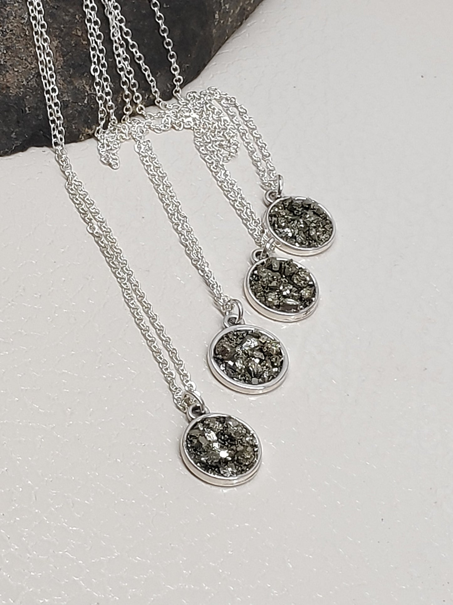 Raw Pyrite Cubes Necklace, Iron Pyrite Pendant Necklace, Natural Rough Pyrite  Necklace,Protection Jewellery