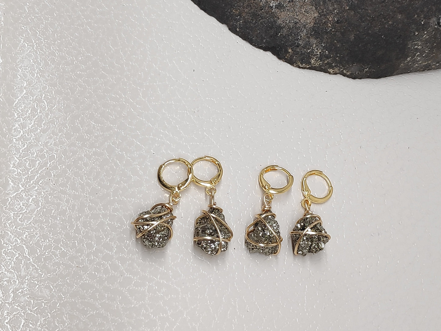 Natural Iron Pyrite Earrings, Healing Protection, Unique, Catching eye, Sparkly Dainty Elegant Evening Wedding Party Natural Gem Earrings
