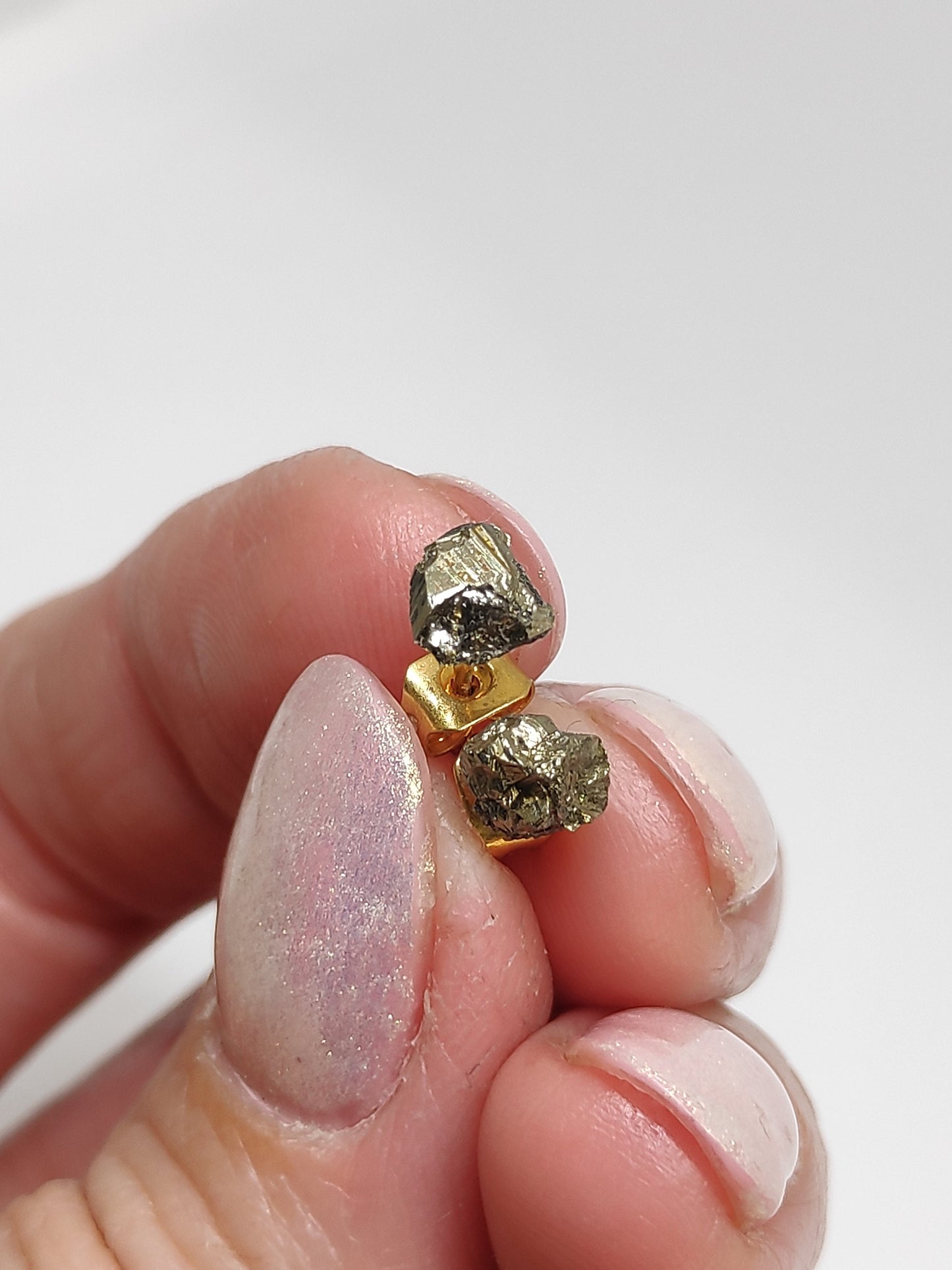 Raw Pyrite Stud Earrings, Healing earrings, Iron Pyrite Crystals earrings, tiny pyrite earrings, handmade dainty earrings, gemstone