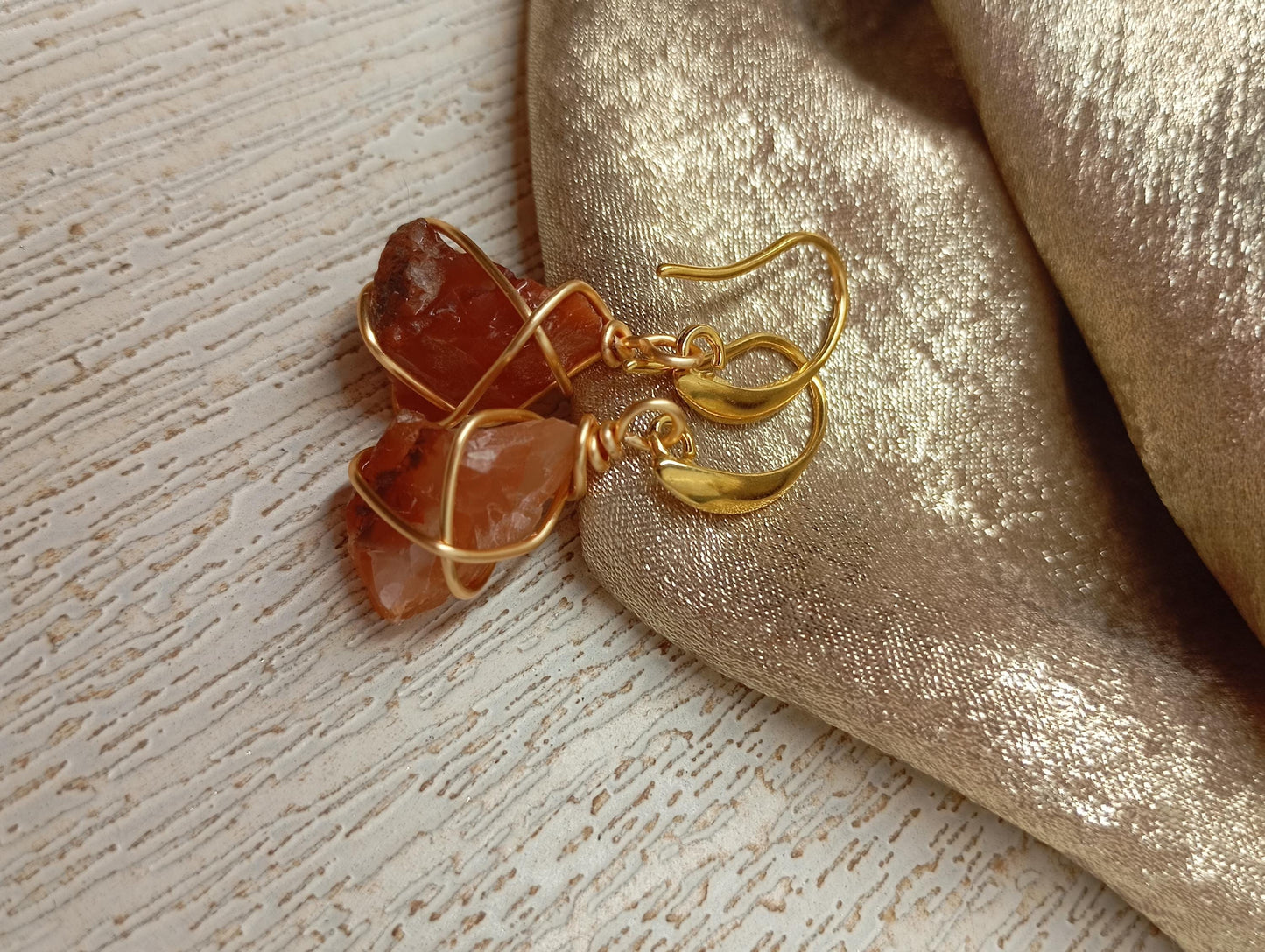 Raw Carnelian Earrings, Unique Dainty Elegant Healing Evening Bohemian  Earrings, Raw Natural Gemstone stainless steel hooks earrings