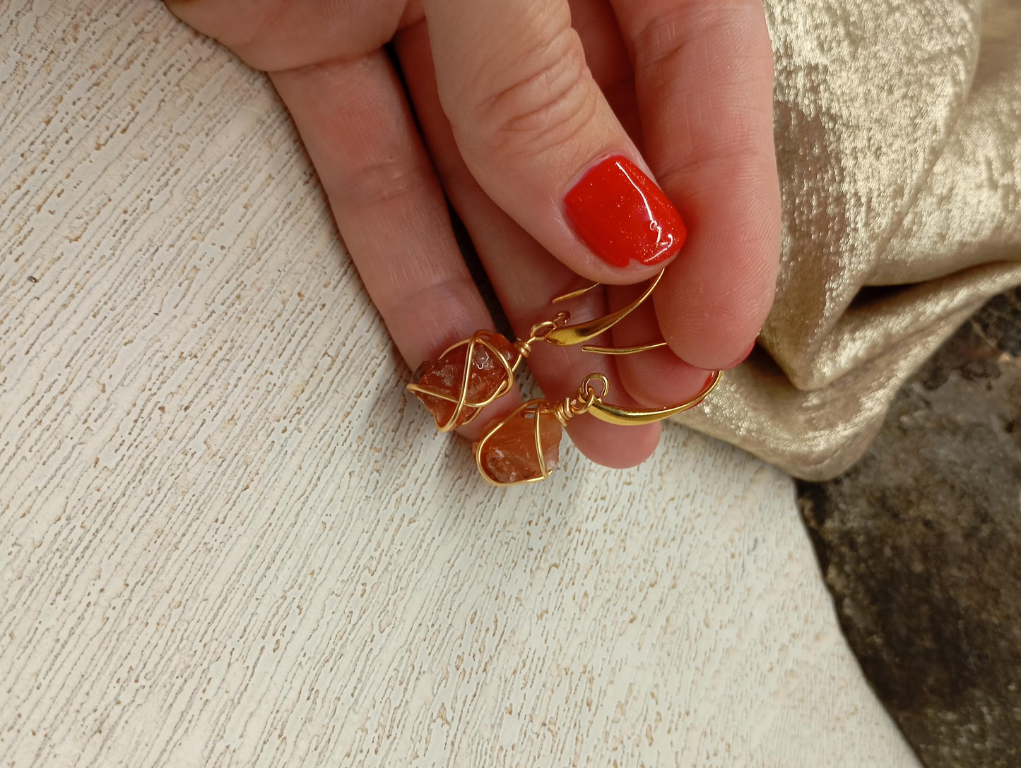 Raw Carnelian Earrings, Unique Dainty Elegant Healing Evening Bohemian  Earrings, Raw Natural Gemstone stainless steel hooks earrings