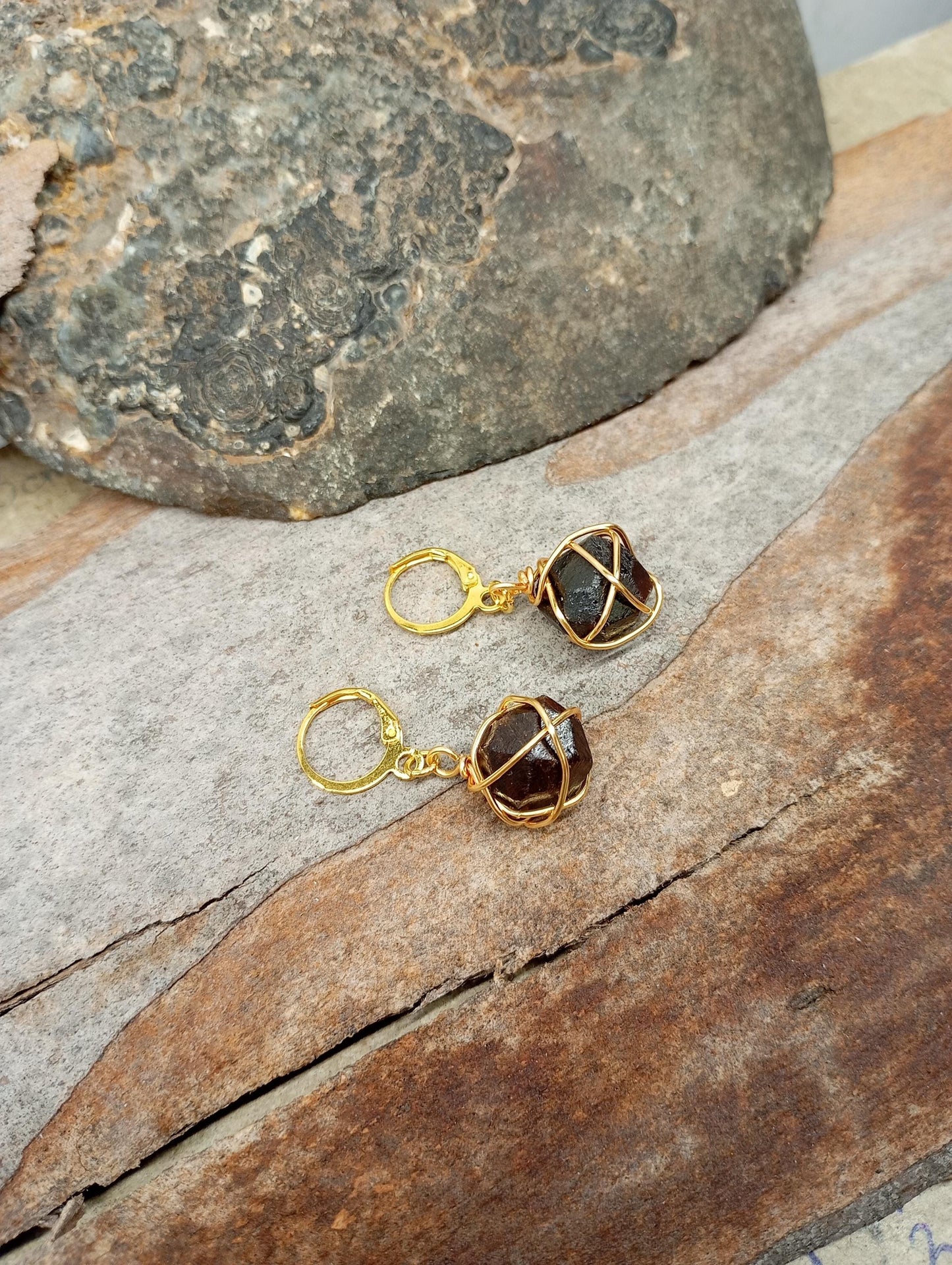 Natural Red Garnet Earrings,  Healing Protection, Dainty Elegant Gemstone Earrings