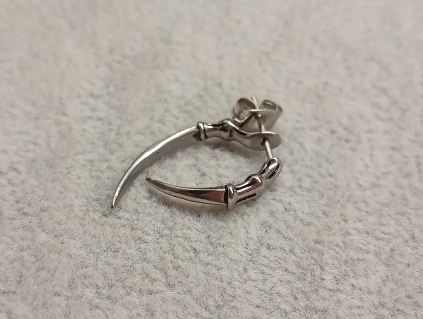 claws earring front back claw earring for men or women, surgical steel, 1pc or pair, Gothic Punk Hippie, party , Piercing, Halloween
