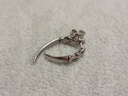 claws earring front back claw earring for men or women, surgical steel, 1pc or pair, Gothic Punk Hippie, party , Piercing, Halloween