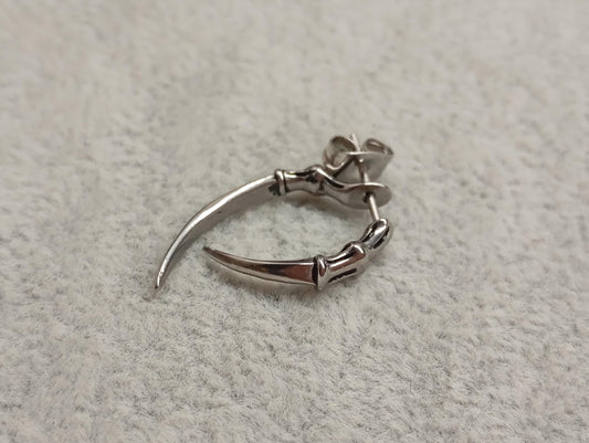 claws earring front back claw earring for men or women, surgical steel, 1pc or pair, Gothic Punk Hippie, party , Piercing, Halloween