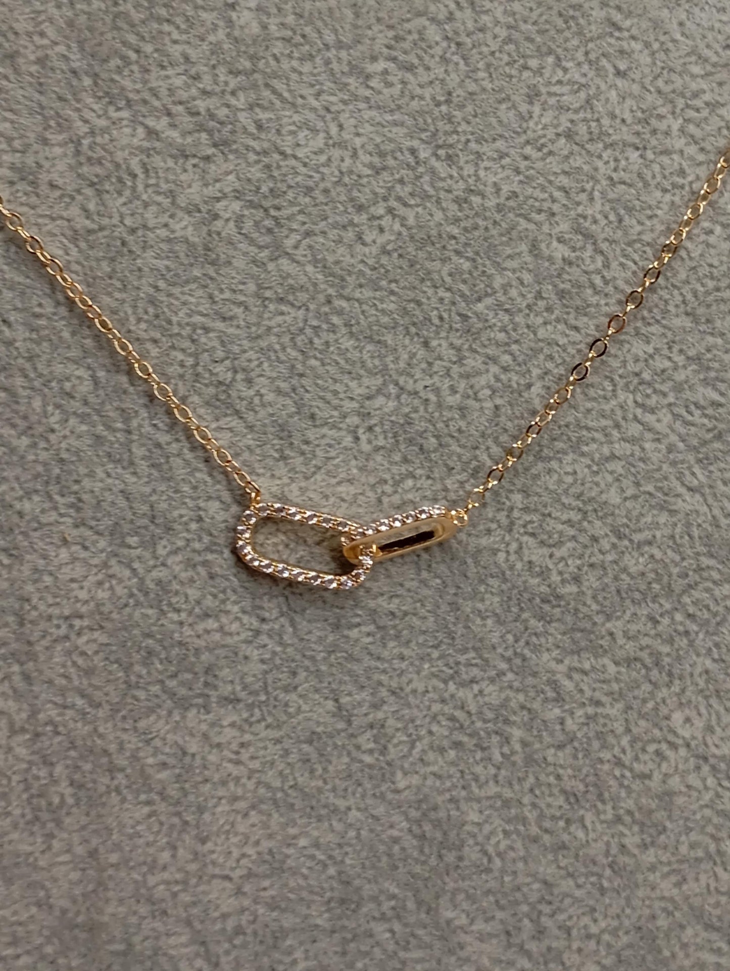 Shiny rhinestone Double circle pendant linked square Hoops, choker chain necklace for women, Charm, fashion trend elegant boho party gift