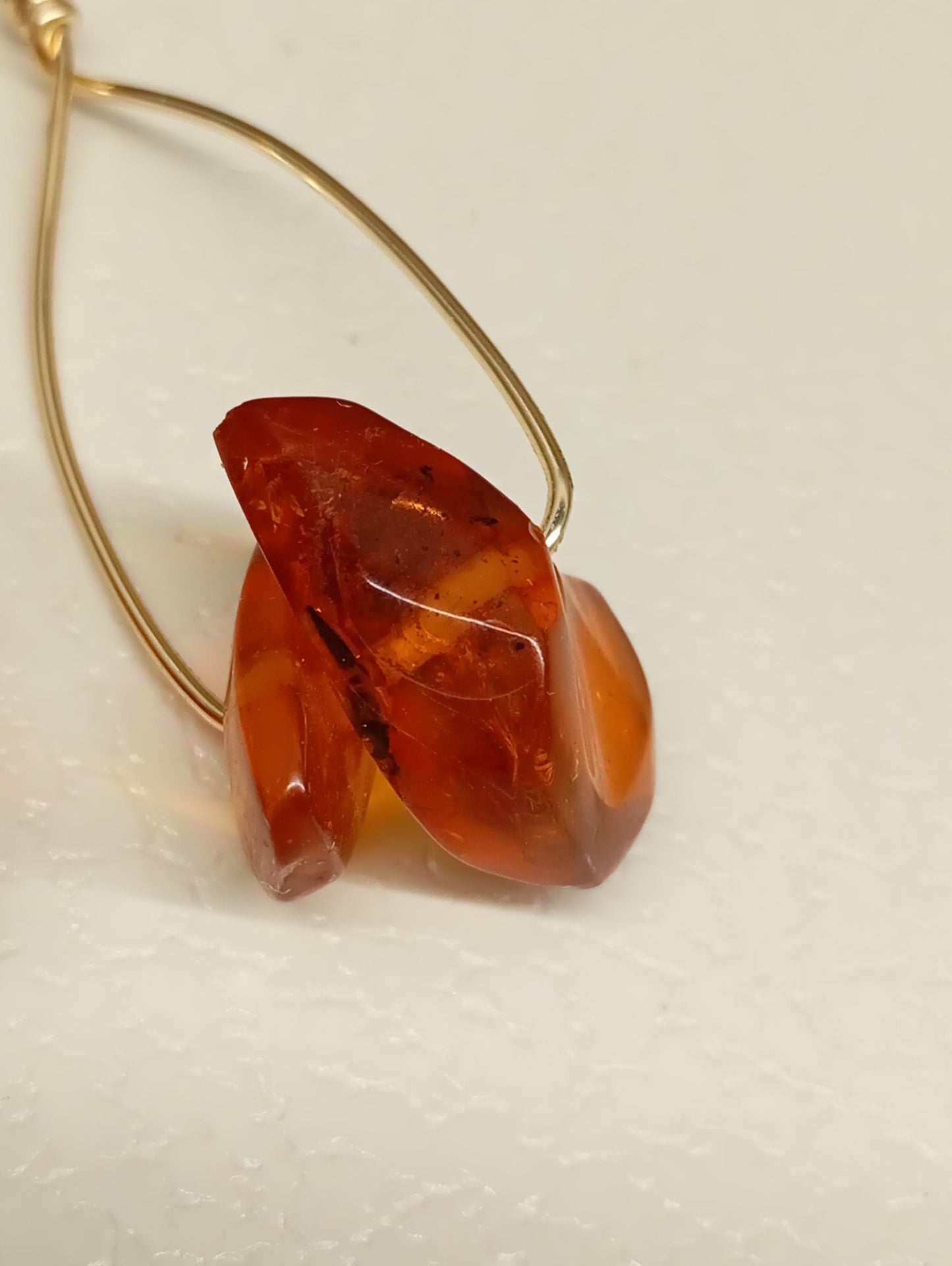 Baltic Amber Earrings - Gold plated Wire Wrapped, handmade earrings, Unique Vintage Dainty Elegant Evening Bohemian Natural Gemstone