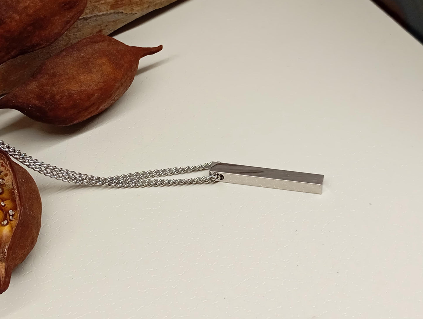 Rectangle pendant necklace Silver or black colour stainless steel chain, adjustable black cord, trend , fashion casual necklace gift for him