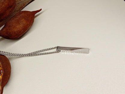 Rectangle pendant necklace Silver or black colour stainless steel chain, adjustable black cord, trend , fashion casual necklace gift for him