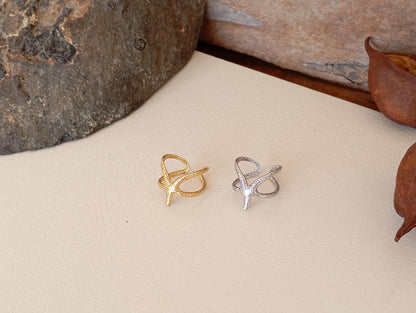 Adjustable Stainless Steel Starfish Rings – Ocean Inspired Open Band Ring in Gold or Silver – Beach Jewelry for Women, Sea Lover Gift