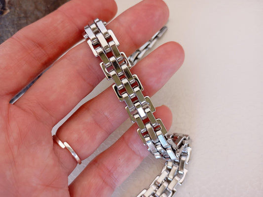 Watchband shaped link chain bracelet stainless steel strap thick bracelet man, masculine, teens boys wristband 19,21cm length