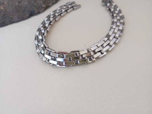 Watchband shaped link chain bracelet stainless steel strap thick bracelet man, masculine, teens boys wristband 19,21cm length