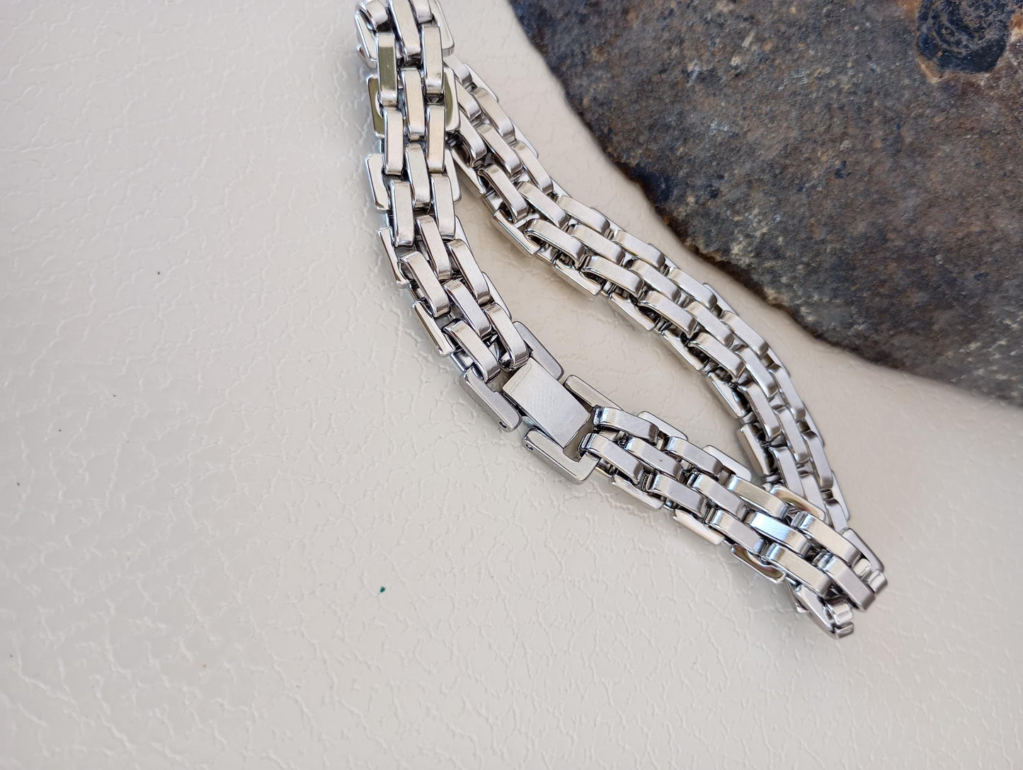 Watchband shaped link chain bracelet stainless steel strap thick bracelet man, masculine, teens boys wristband 19,21cm length
