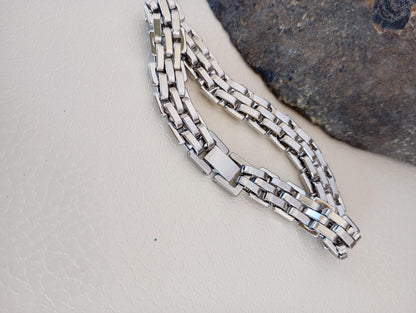 Watchband shaped link chain bracelet stainless steel strap thick bracelet man, masculine, teens boys wristband 19,21cm length